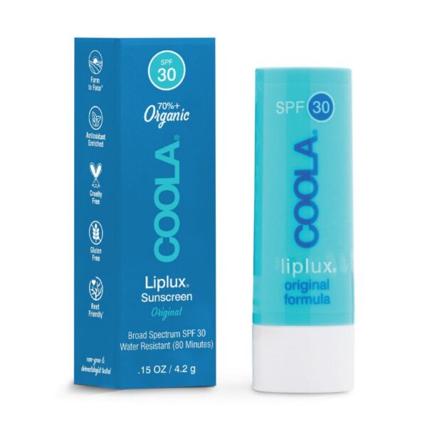 Coola Classic Liplux Organic Lip Balm Sunscreen SPF 30 Original 4.2g