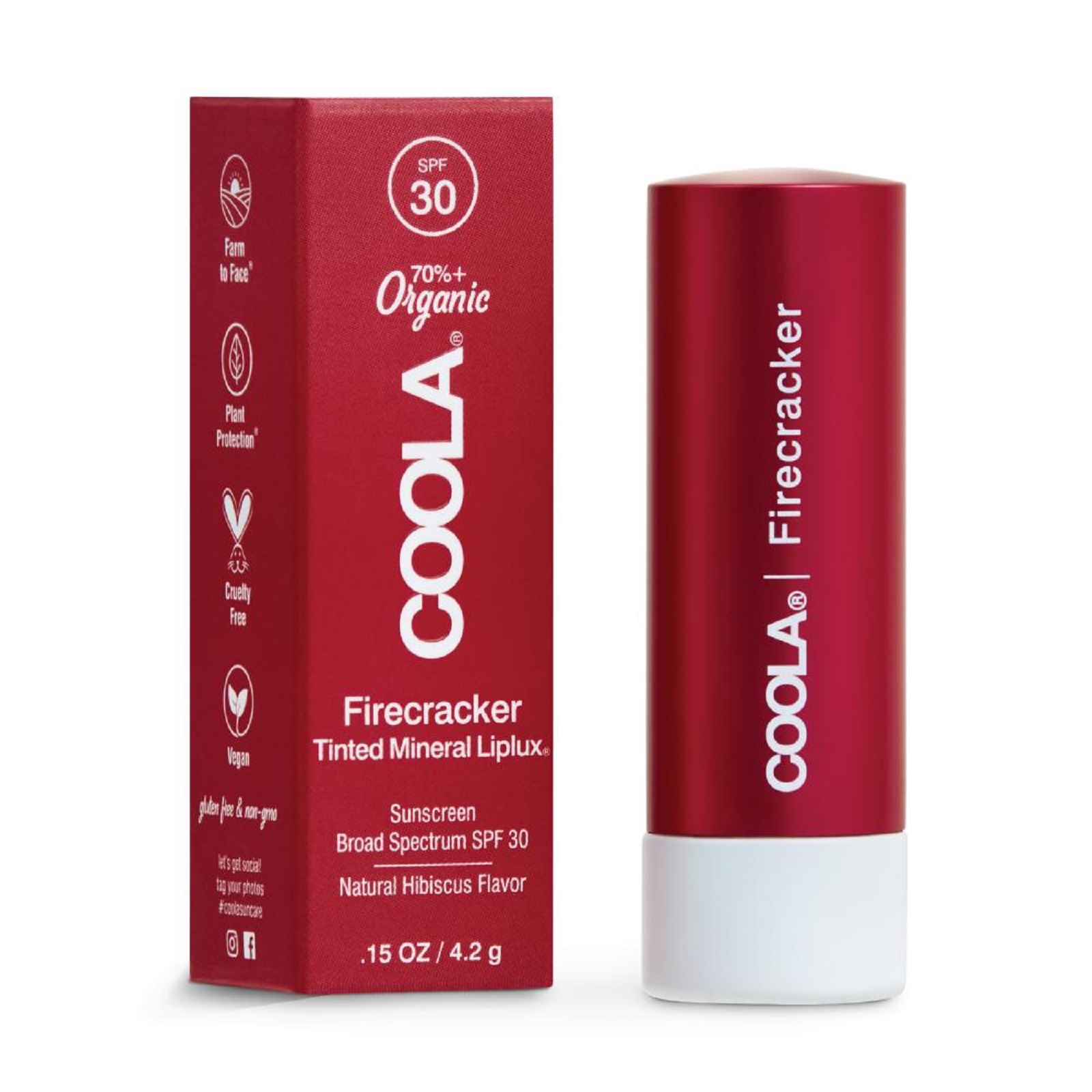 Coola Mineral Liplux SPF 30 Organic Tinted Lip Balm - Firecracker Coola Mineral Liplux SPF 30 Organic Tinted Lip Balm - Firecracker 4.2g